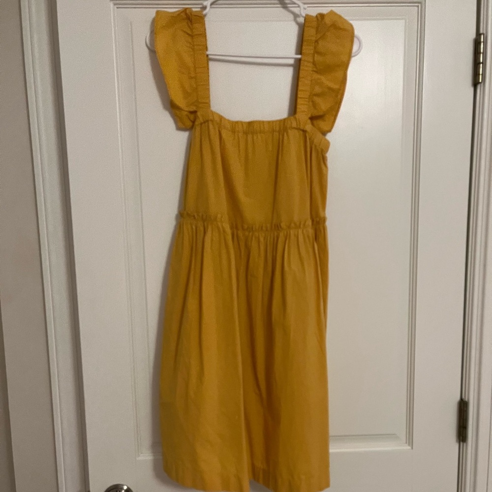 Madewell Flutter Sleeve Gold Dress